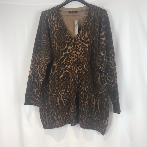 LAUREN Ralph Lauren Plus Size Animal Print Cardigan - Picture 5 of 14